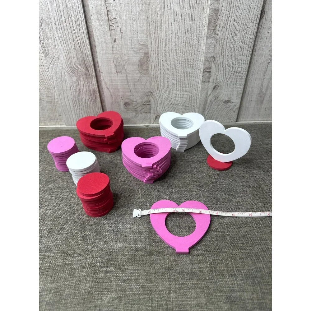 Valentines Day Lot Foam Project Craft Kit Heart Shapes Photo Frames Classroom